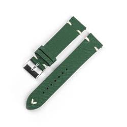 MILNBJK Jeniko Vintage Echtleder Armband 18mm 19mm 20mm 21mm 22mm Handgefertigtes Uhrenarmband (Color : Green, Size : 20mm) von MILNBJK