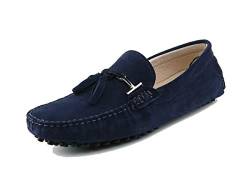 MINITOO Herren Loafers Schuhe Casual Driving Slipper Moccasins mit Quaste YY2080 Dunkelblau EU 43 von MINITOO