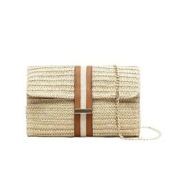 MISAKO Raffia-Effekt Umhängetasche - Schicke kleine Sommertasche aus Bast - Lässige Handtasche für Damen im Alltag Milleni Naturfarben 13 X 25 X 5 cm von MISAKO