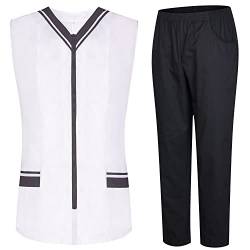 MISEMIYA - Peeling-Set für Damen – Arztuniform Damen mit Hemd und Hose – Medizinische Uniform – 818-8312 - Small, Schwarz von MISEMIYA