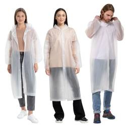 3 Stück Regenponcho EVa Regenjacke mit Kaputze Wasserdicht Transparent Regencape Faltbar Regen Poncho Regenumhang Einheitsgröße Regenmantel Regenbekleidung für Fahrrad Erwachsene Herren Damen von MIYUANGKJ