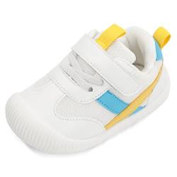 MK MATT KEELY Baby Schuhe Lauflernschuhe Mädchen Jungen Atmungsaktiv Leader Krabbelschuhe für 0-4 Jahre mit Sohle rutschfeste,Gelb,EU 19 von MK MATT KEELY