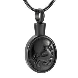 MKJFRLLSA Keepsake Cremation Urns Necklace Stainess Steel Memorial Locket Pendant Jewelry For Women And Men von MKJFRLLSA