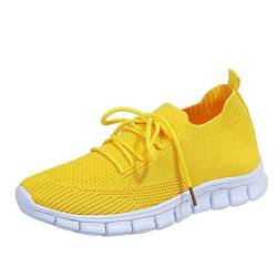 Damen Schnürschuhe Flache Plateauschuhe Schuhe Damen Laufschuhe Freizeit Schuhe Muffin Unten Damen Sneaker mit Keilabsatz Turnschuhe Damen Leichtgewichts Atmungsaktiv von MKMK