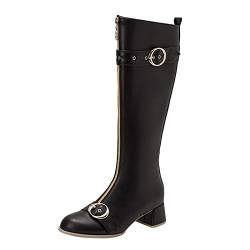 MNRIUOCII Reitstiefel Damen Damen Chelsea Mit rutschfest Sohle Elegant Klobiger Blockabsatz Spitze Zehe Langschaft Stiefel Damen Casual Langschaft Boots Winterschuhe Cowboystiefel Damen von MNRIUOCII