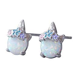 MOBUTOFU 1 Paar Einhorn Ohrringe Einhorn-Ohrring Ohrstecker für Mädchen tierische Ohrringe Ornament-Ohrringe kinderohrringe kinder ohrringe Mädchen Ohrringe Einhorn Schmuck s925 Silber von MOBUTOFU