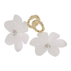 MOBUTOFU 1 Paar Weiße Blumenohrringe Für Damen Ohrringe Schmuck Blumen-ohrstecker Ohrstecker Für Damen Blumenohrringe Für Frauen Mädchen Ohrringe Mini-blumenohrringe Damen Ohrringe Metall von MOBUTOFU