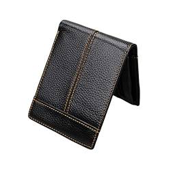 MOBUTOFU Mad Horse Leder Geldbörse Für Herren Klassisches Retro Design Wallet Schwarz 1 Stück Münzfach Kartenetui Ausweisfenster von MOBUTOFU