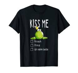 Lustiges Kiss Me Frosch Prinz T Shirt Single Funshirt Kuss T-Shirt von MODARTIS - Lustige Frösche T-Shirts & Geschenke