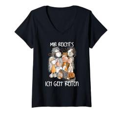 Damen Mir Reicht's Ich geh' Reiten Pferde Sprüche T-Shirt mit V-Ausschnitt von MODARTIS