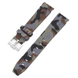 MODBAND Camouflage-Armband für Omega für Swatch MoonSwatch, gebogenes Ende, Silikon-Gummi-Armband, Herren- und Damen-Sportuhrenarmband, Zubehör, 20 mm(Camo brown01) von MODBAND