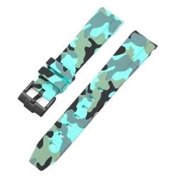 MODBAND Camouflage-Armband für Omega für Swatch MoonSwatch, gebogenes Ende, Silikon-Gummi-Armband, Herren- und Damen-Sportuhrenarmband, Zubehör, 20 mm(Camo water duck02) von MODBAND