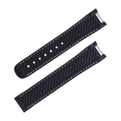 MODBAND Fluorkautschuk mit gebogenem Ende für Omega-Armband Seamaster 300 AQUA TERRA AT150 8900 Uhr Weiches Armband Herren Ersatz(Black No buckle) von MODBAND