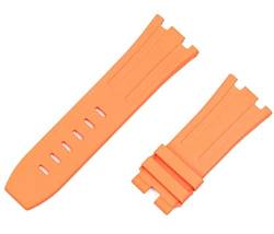 MOHDHAF-28 mm Natur Fluor Gummi Silikon Uhrenarmband für AP Armband für Audemars und Piguet Belt15703 15710 15706（Orange Riemen，28mm black buckle） von MOHDHAF