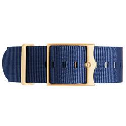 MOHDHAF-Militärisches Nylon-Uhrenarmband für Tudor-Uhrenarmband, 22 mm, französische Truppen, Nato-Zulu-Fallschirm-Armband, Zubehör（Blue Gold Clasp，22 mm） von MOHDHAF