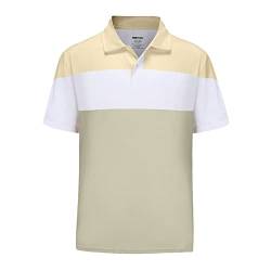 Herren-Golf-Shirts, Dry Fit, kurzärmelig, Performance-Golf-Polo-Shirts, 12212 Camel White, 7X-Groß von MOHEEN
