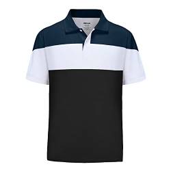 Herren-Golf-Shirts, Dry Fit, kurzärmelig, Performance-Golf-Polo-Shirts, #12212 Schwarz Weiß, 6X-Groß von MOHEEN