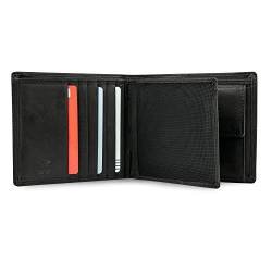 MOKIES Herren Geldbörse G340 - aus echtem Leder - RFID und NFC-Schutz - Querformat - großes Portemonnaie für Männer von MOKIES