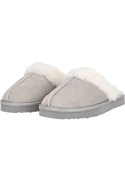 MOLS Damen Hausschuhe Tamara W Warm Leather Slipper I Hauslatschen Pantoffeln für Frauen 1060 Chateau Gray 38 von MOLS