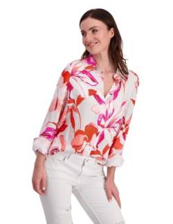 MONARI Damen Bluse geblümt, Satin Bright Coral Gemustert - 42 von MONARI