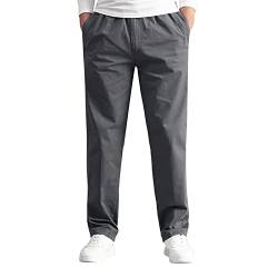 Herren Cargohose Stretch Multi Pocket Straight Freizeithose Elastische Taille Sweatpants Lässige Jogginghose einfarbige Chinohose Loose Männer Hose Bequeme Stoffhose Arbeitshose Lang Trousers von MONBKLING