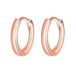 MOOFUN 10mm Ohrringe Silber 925 Creolen Klein: Damen Herren Ohrringe Hypoallergen Knorpel Piercing Huggie Ohrring für Mehrere Ohrlöcher - Vielseitig Ohrschmuck für Partei Täglich Arbeit Rosegold von MOOFUN