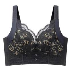 MOONBADI Push up BH Schwarz Damen BH Ohne Bügel Push Up Spitzen Lingerie BHS Racerback Tiefer Ausschnitt Gepolsterter BH Grosse grössen 120C von MOONBADI