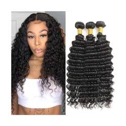 Haarverlängerungen 8-40 Inch Tiefe Welle Bundles 1/3/4 Pcs Menschliches Haar Bundles for Schwarze Frauen Malaysia Menschliches Haar Extensions remy Haar Lockige Webart Bundles Bündel aus Echthaar(38 3 von MOOWI