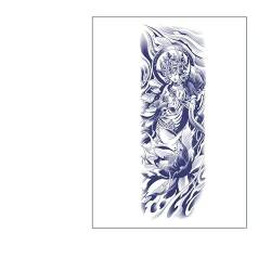 2 pcs Semipermanenter Saft-Kräuter-Tattoo-Aufkleber Voller Arm Großer Blumenarm Kirschblüten-Wellensimulations-Tattoo Für Männer Nicht Reflektierend Wasserdicht von MOQNISE