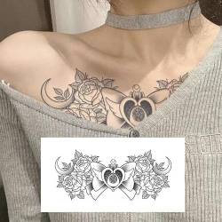 4 pcs Blumen-Brust-Kräuter-Tattoo-Aufkleber Wasserdichtes Langlebiges Halbpermanentes Simulations-Tattoo Für Männer Auf Der Brust Blumen-Arm von MOQNISE