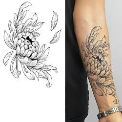 4 pcs Kräutersaft-Tattoo-Aufkleber Für Männer Mit Chinesischen Versen Kirschblüten Armsimulations-Tattoos Im Japanischen Stil Nicht Reflektierend von MOQNISE