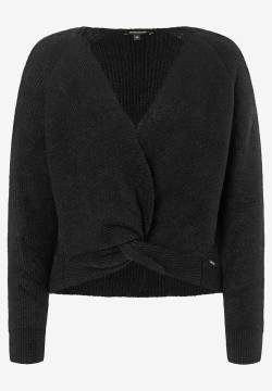 Pullover mit Knotendetail, schwarz, Herbst-Kollektion von MORE & MORE