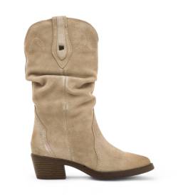 MTNG für Damen. 53894 Beige Teo Lederstiefel (37), 5 bis 8 cm, Reißverschluss, Lässig von MTNG