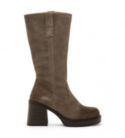 MTNG für Damen. 59799 Brown New Oasis Lederstiefel (40), Braun, 5 bis 8 cm, Reißverschluss, Lässig von MTNG