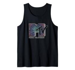 MTV Distressed Vintage Spiral Rainbow Tie-Dye Groovy Logo Tank Top von MTV