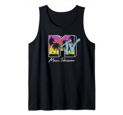 MTV Tropical Palm Tree Sunset Logo Tank Top von MTV