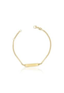 MUAU Schmuck Bébé Bracelet Panzer Gelbgold 375, 16cm Gravurplatte 2.1cm von MUAU Schmuck