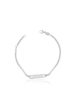 MUAU Schmuck Bébé Bracelet Panzer Weissgold 375, 16cm Gravurplatte 2.1cm von MUAU Schmuck