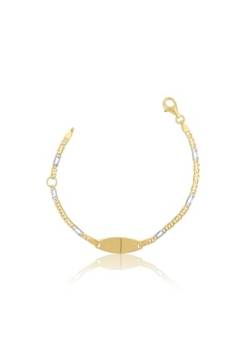 MUAU Schmuck ID-Bracelet Fantasie Gelbgold 585 oval 2.3mm, 14cm von MUAU Schmuck