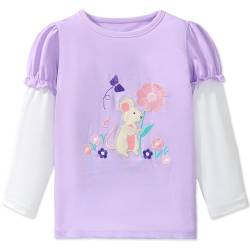 Langarmshirt Mädchen Lässige Pullover Baumwolle Kinder Longsleeve T-Shirt Oberteile 7 Jahre von MUJOQE