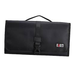 MUSISALY Aufbewahrungstasche Für Lockenwickler Reise-Business-Handtasche Reisetasche Für Haartrockner Friseurwerkzeug-Organizer Reisetasche Für Herren Reisen Tragbare Reise Fön Nylon Black von MUSISALY