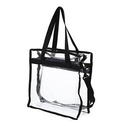 MUSISALY transparente PVC-Tasche Tragetasche für den Strand klare Make-up-Tasche tragbare Kreuztasche Damen aufbewahrungssack Storage Pockets klare Geldbörse praktische Umhängetasche Black von MUSISALY