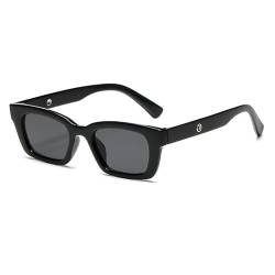 MUTYNE Retro Kleine Quadratische Sonnenbrille Frau Spiegel Klassische Nieten Sonnenbrille Weibliche Mode Grün, Schwarz, eine Größe von MUTYNE