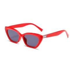MUTYNE Retro Sonnenbrille Damen Herren Katzenaugen Unisex UV400,3.Rot Schwarz,Einheitsgröße von MUTYNE