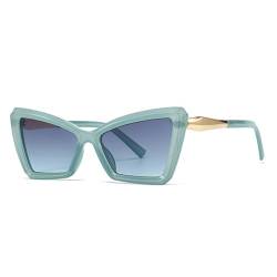 MUTYNE Retro-Sonnenbrille mit Katzenaugen-Muster, für Damen, mit Farbverlauf, modisch, für Herren, trendige Sonnenbrille, UV400, Blau, Grau, Blau, Einheitsgröße von MUTYNE