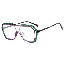 MUTYNE Übergroße Sonnenbrille mit einem Glas für Herren und Damen, modische Sonnenbrille mit UV400-Schutz, Vintage-Brille, C5Purple, Clear von MUTYNE