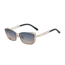 Modische rahmenlose Cat-Eye-Sonnenbrille aus Metall für Damen, hochwertige Sonnenbrille für Herren, leichte Luxus-Sonnenbrille, winddicht, Sonnenschutz, Gold, Grün, Orange, Einheitsgröße von MUTYNE