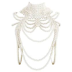 MUUYYI Zarte Perlenkette für Damen, LayeR, Schal, Halskette, sexy Körperkette, für Mädchen, Badeanzug, Party-Dekorationen von MUUYYI