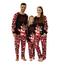 MUYOGRT Weihnachten Familie Pyjama Set, Weihnachtspyjama Weihnachten Schlafanzug Familie Set, Matching Christmas Pyjamas Couple Set, Schlafanzug Outfit für Damen Herren Kinder（11，Mama） von MUYOGRT