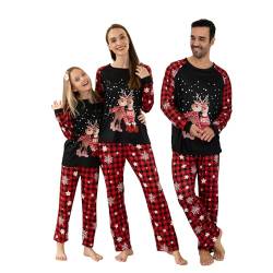 MUYOGRT Weihnachten Familie Pyjama Set, Weihnachtspyjama Weihnachten Schlafanzug Familie Set, Matching Christmas Pyjamas Couple Set, Schlafanzug Outfit für Damen Herren Kinder（12，Kinder） von MUYOGRT